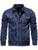 Autumn Men Solid Denim Jackets Fashion Motorcycle Vintage Jeans Jackets Hommes Slim Fit Cotton Casual Black Blue Coats
