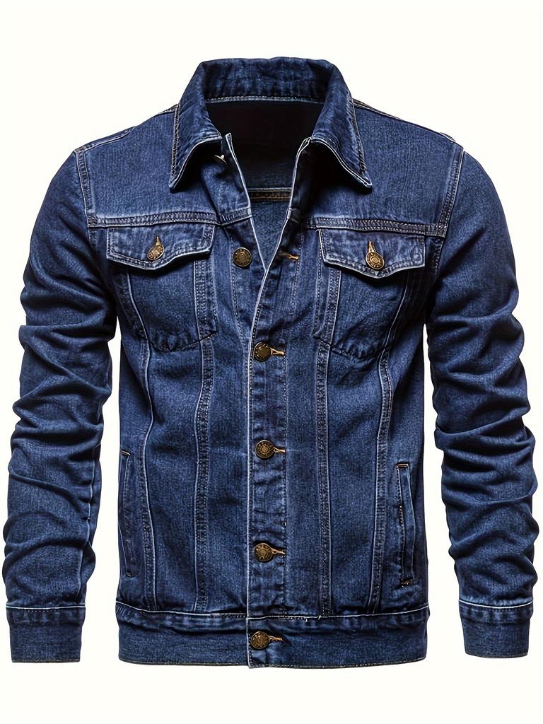 Autumn Men Solid Denim Jackets Fashion Motorcycle Vintage Jeans Jackets Hommes Slim Fit Cotton Casual Black Blue Coats