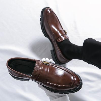 Fashion Tassels Formal Leather Black Platform Business Shoes For Men British Style Brogue Shoes Men Dress Wedding Shoes Male