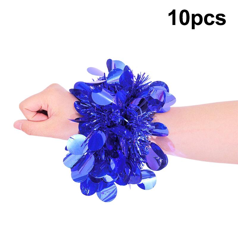 10 Stück Buntes Lametta Armband Elastisches Band Erwachsene Kinder Universal Tanzaufführung Requisite Cheerleading Team Lametta Armband