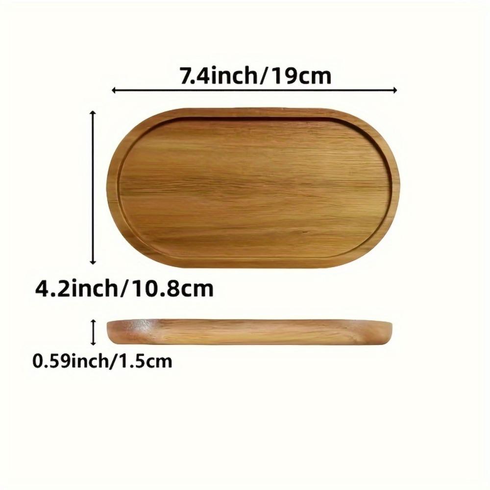 1pc Acacia Wood Serving Tray - Perfect for Serving Variety of Dishes
