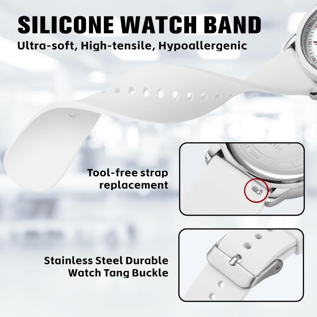 PINDOWS Unisex Analog Quartz Watch for 30m Water Military Time Luminous Dial for Easy Visibility Women's Watch, Students, Resistant, Display,