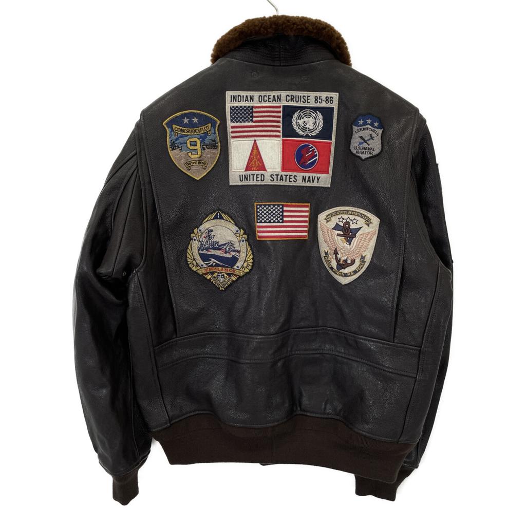 AVIREX Siyah 6101063 KEÇİ G-1 TOP GUN Keçi Derisi G-1 Uçuş 40 Uçuş Ceketi Ceket 42 Kahverengi Kullanılmış