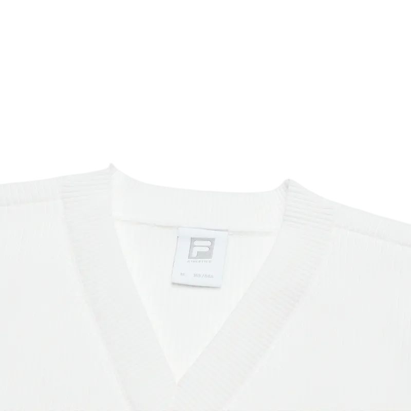 Fila X Hailey Collaboration Simple Versatile Comfortable College Style Tennis Shirt Women Tops White A71W523102F-WT