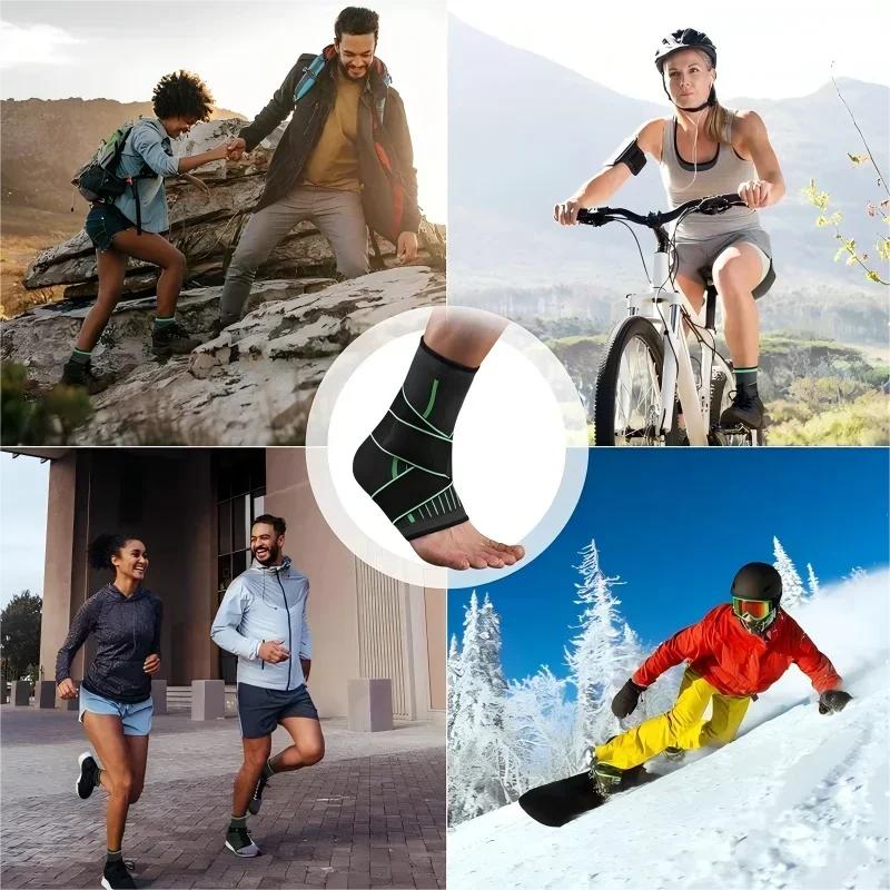 Durable And Safe Adjustable Elastic Ankle Brace Compression Sleeve Foot Support Stabilizer For Plantar Fasciitis Achilles Tendonitis Sports Sock