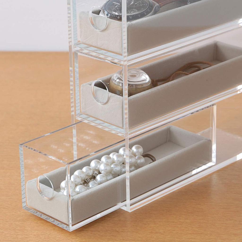 MUJI Velvet Tray for Glasses and Small Acrylic Inner Box Divider Small Items, Case, Tray,