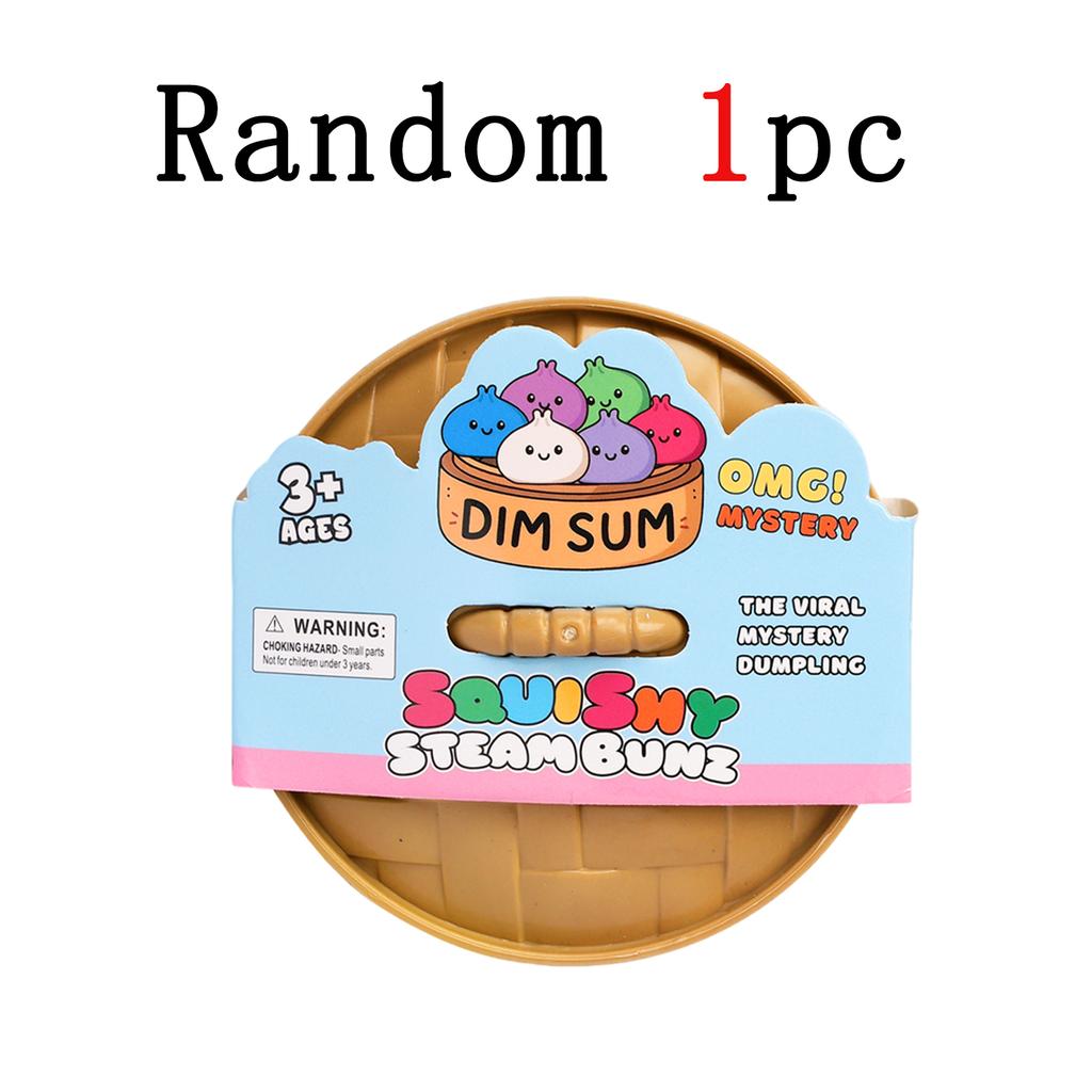 Blind Box Colorful 4 Styles Glitter Dumpling Glitter Dumpling Squishy With Box Dumplings Sensory Squeeze Toy For Stress Relief