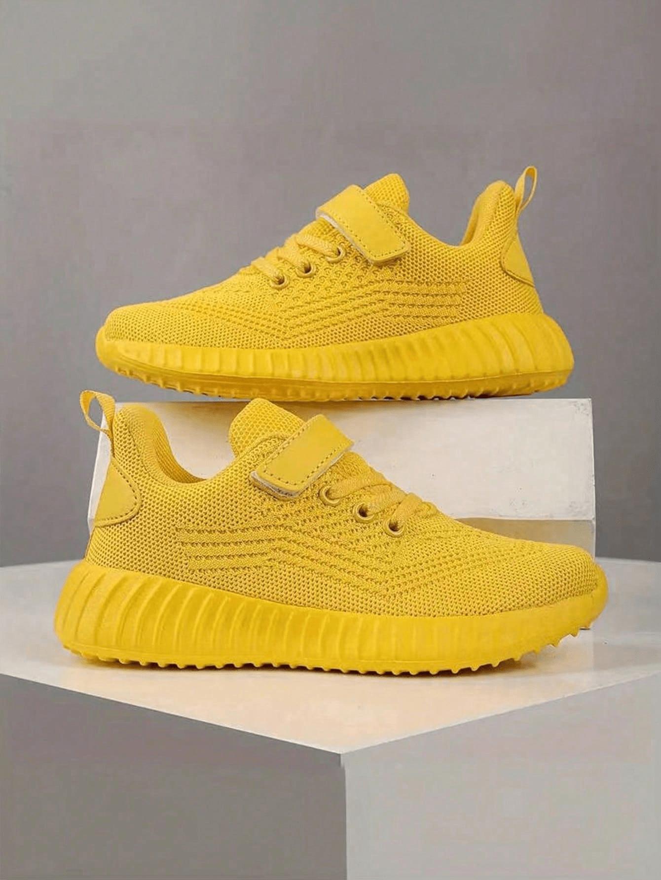 Children Clothing Yulin-001 Boys Yellow Sports Shoes For Running Shoes, Lightweight Sports, Classic Mesh, Breathable, Fashionable And Casual Shoes For Girls Cm