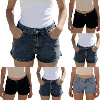 Women's Color Jeans Stretch Slim Fit Distressed Denim Shorts