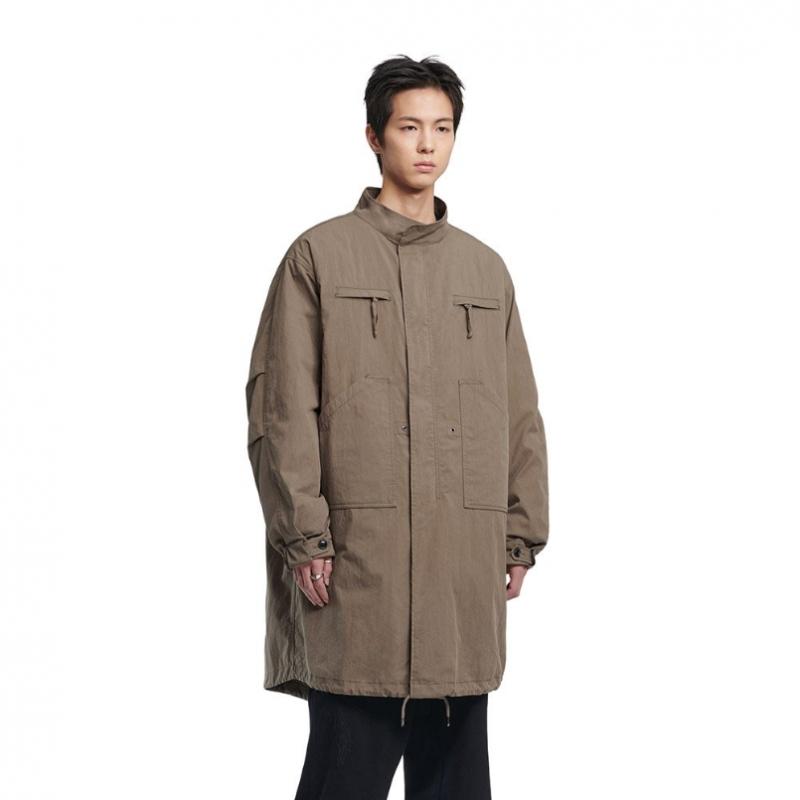 Nomanual Patched Emblem Parka   Washed Brown