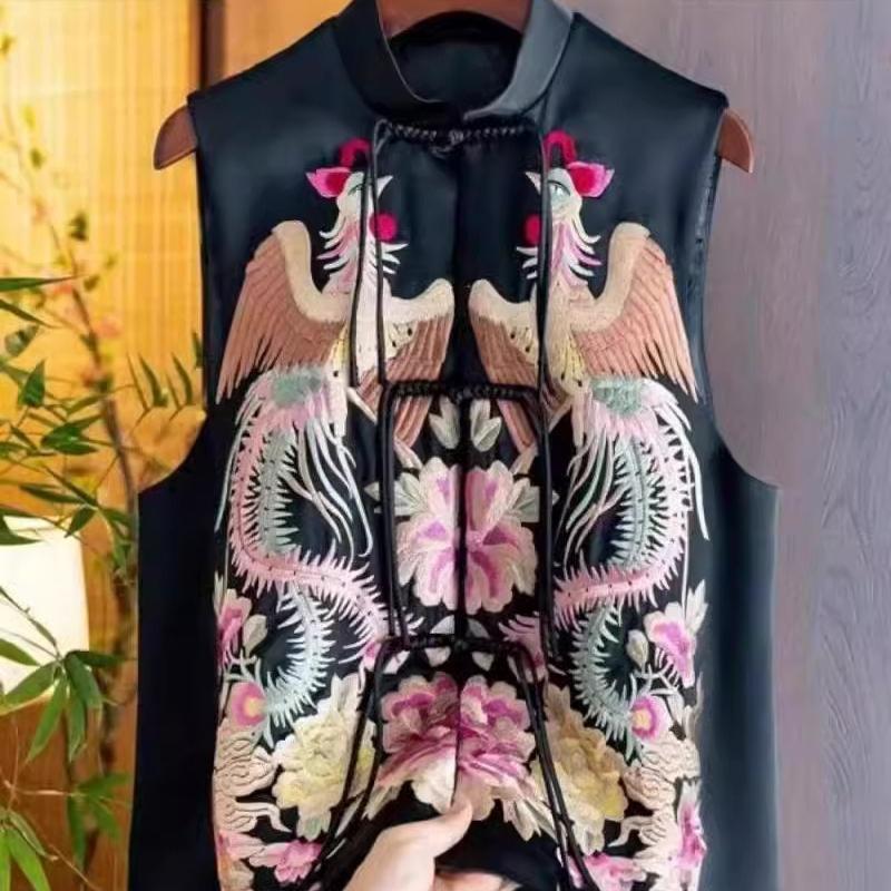 Thin Quality Vintage Traditional Clothing Streetwear Chinese Style Coats Vest for Women Jackets Fashion Clothes Ethnic Style