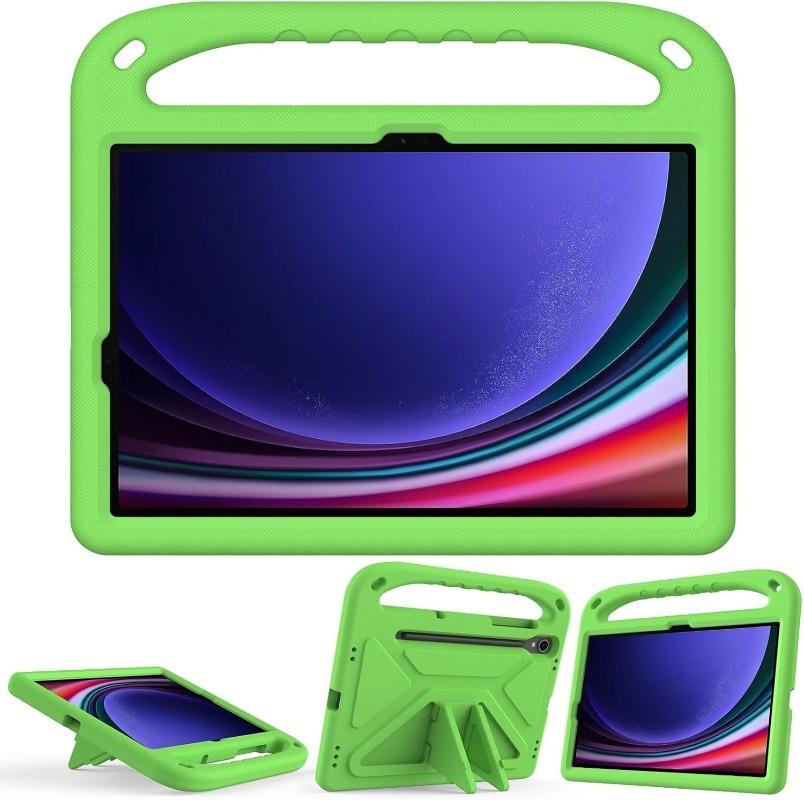 EVA Hoes voor Samsung Galaxy Tab S11 S10+FE 13.1 S9 10.9 S8 Plus 12.4 S7 11 Tablethoes SM-X620 X900 X916 T730 T970 Hoesjes met Standaard S8 11 S9 11inch groen