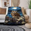 1 Eulenmuster-Decke, weiche, warme Kuscheldecke für Sofa, Büro, Bett, Camping und Reisen
