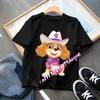 PAW Patrol Children Short Sleeve T-shirt Cartoon Chase Skye Print Pullover Boys Girls Summer Breathable Casual Cotton Tops Gifts
