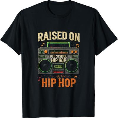 Raised On Old School Hip Hop - Hiphop Urban 90s T-Shirt
