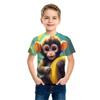 Children's Clothing T-Shirts for Boys Short Sleeve Boy Child Tee Shirt Girl Top 3D Monkey Print Funny Casual Kids Summer Clothes