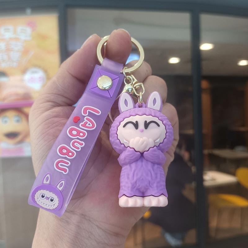 Cartoon Labubu Pendant Keychain Cute Little Lamb Doll Schoolbag Hanging Gift