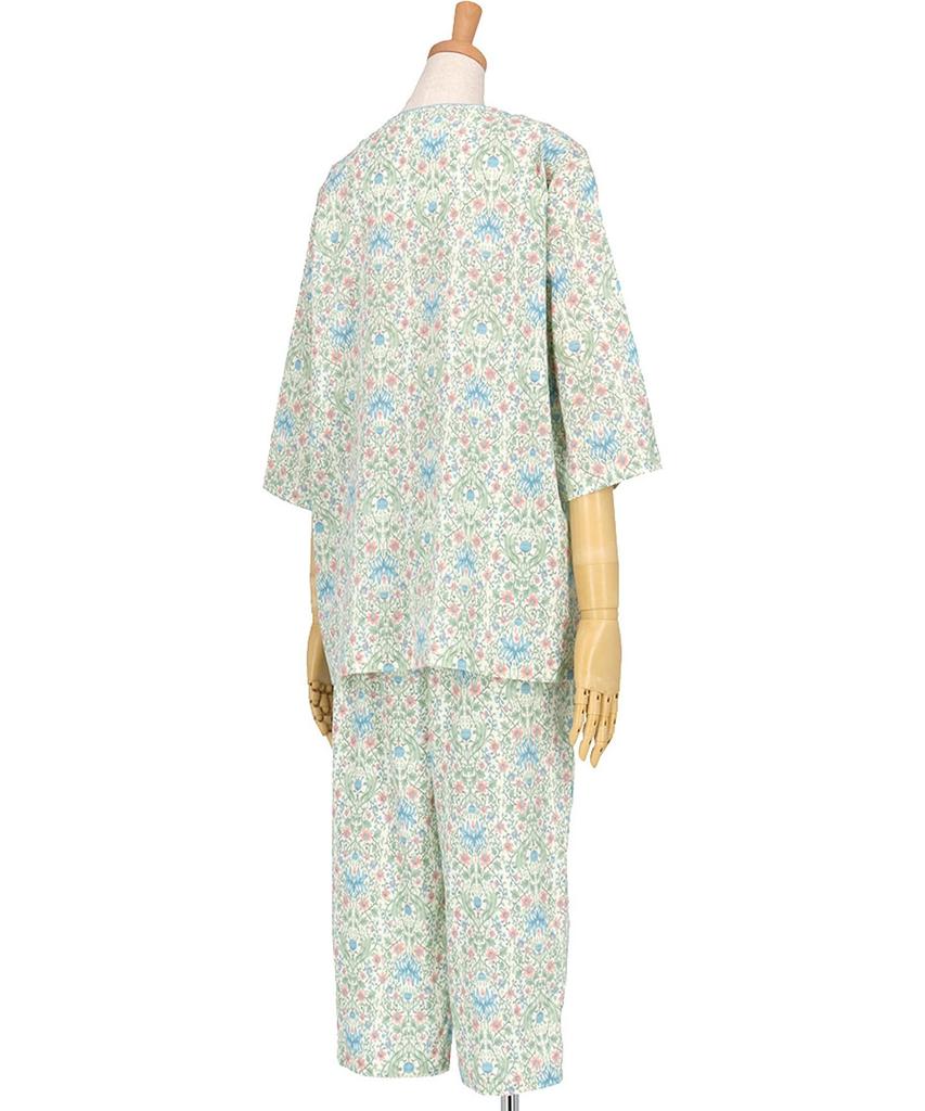 EP8074 Sleeve Long Cotton Willow Size M Wing/Wacoal Women's 3/4 Pajamas, Sleeves, 8/10 Length, 100% (Body), Fabric, Summer,
