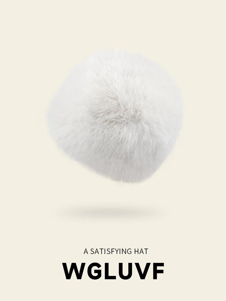 Warm and environmentally friendly fur hat for women, autumn and winter cold protection ear protection bucket hat