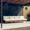 Day and Night - Day and Night 4-seater Garden Sofa with Solid Cream Pine Wood Cushions