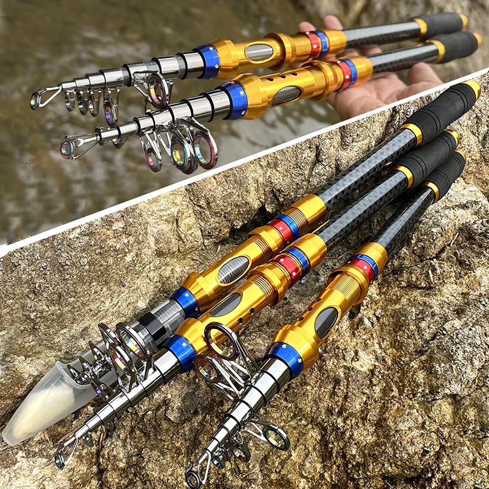 1.8m-3.6m Telescopic spinning rod carbon Fishing Rod Telescopic Fishing Rod Portable Bass Fishing Rods for Trout Carp Fishing Fishing Tackle