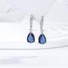 Royal Blue Zircon Oval Earrings Fashionable High-End Design Accessories for Banquets Personalized Simple Zircon