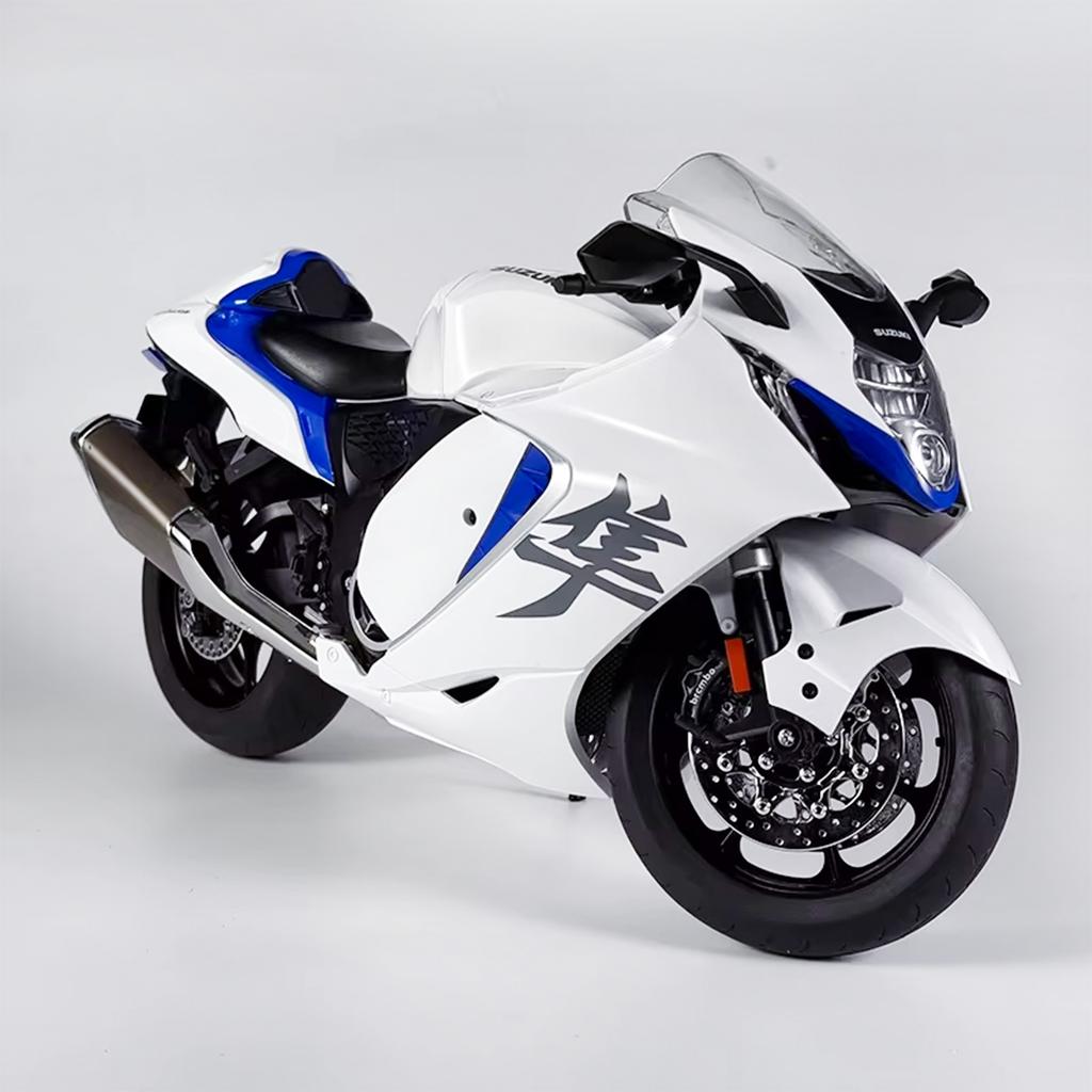 1/6 Suzuki Hayabusa Cool Alloy Motorcycle Model, Cool Sound and Light, Exhaust Pipe Sprayable, The Best Collection for Motorcycle Enthusiasts