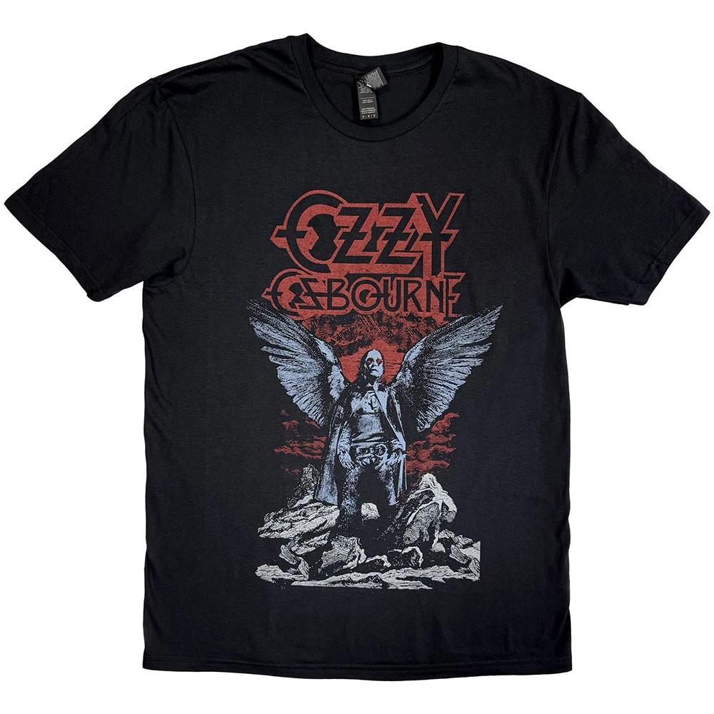 Ozzy Osbourne T Shirt Angel Wings Logo new Official Mens Black XL