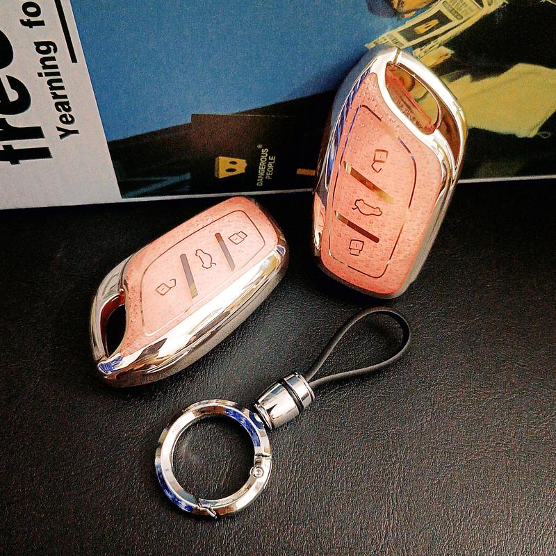 Luxury Diamond Tpu For Mg 4 Mg4 Ev Mg Hs Gt Zs Ev Zx Mg5 Mg6 3 Button Remote Car Key Case Cover Holder Keychain Accessories