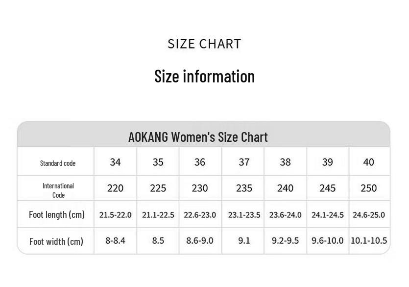 Aokang Women's Black & White Round Toe Sneakers