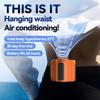 New Outdoor Portable Mini Hanging Neck Hanging Fan USB Charging Waist Hanging Fan LED Light Camping Waist Hanging Fan