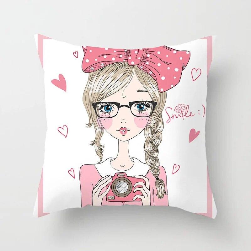 Bedroom Living Room Sofa Bed Decorative Pillowcase Home Decor Cute Girl Princess Cushion Cover