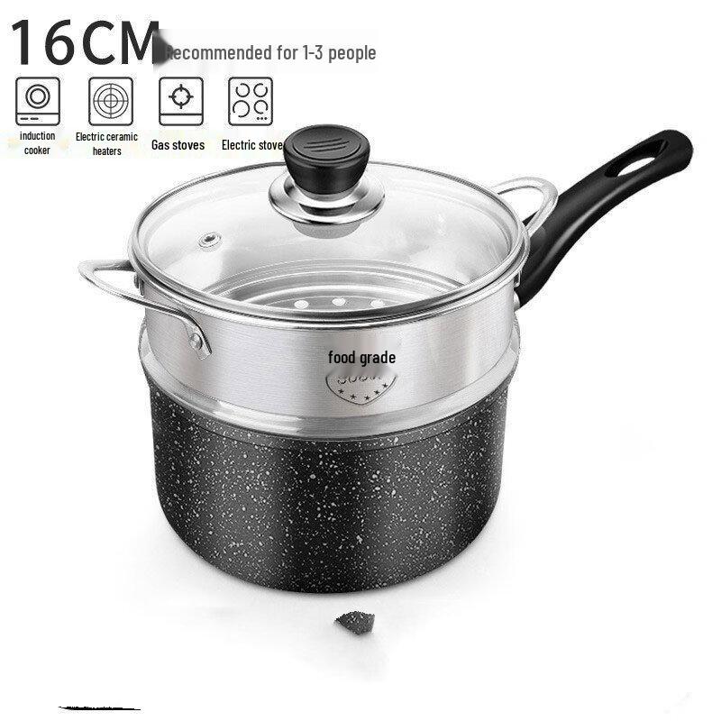 16cm Maifan Stone Non-Stick Saucepan with Steamer