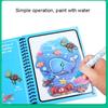 Magical Book Water Drawing Reusable Coloring Book Magic Water Drawing Book with Pen Ocean Dinosaur Animal Water Drawing Pictures