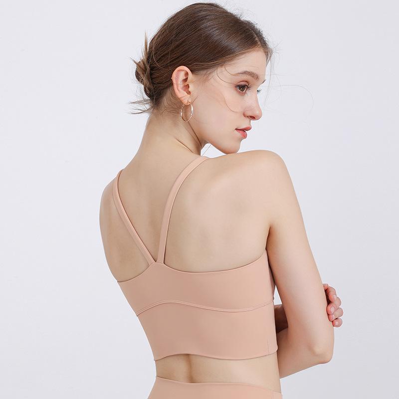 

Топ для йоги без спины с нагрудными вкладышами - Женский ударопрочный фитнес-топ на лето S