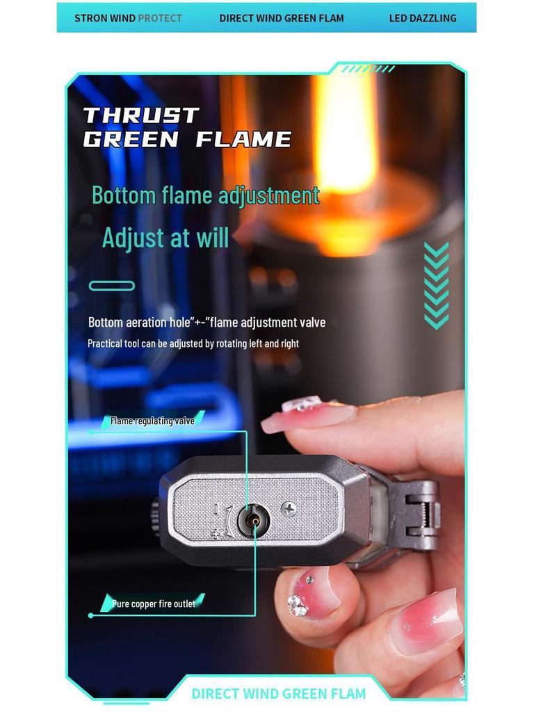 Oupao 921 Windproof Transparent Luminous Mecha Lighter