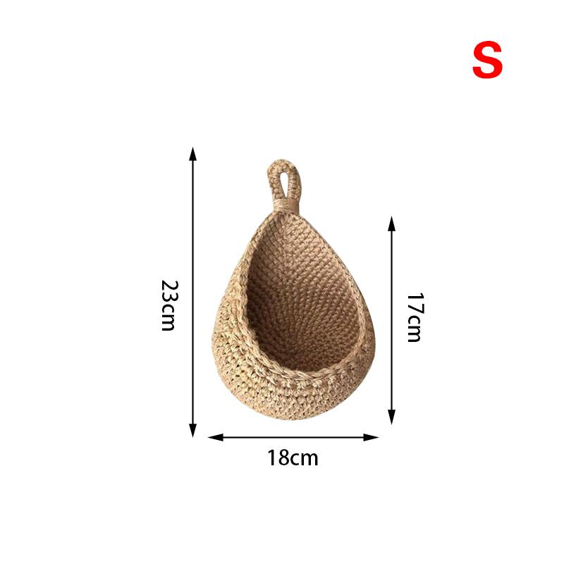 1PC Natural Rope Kitchen Hand Woven Storage Basket Home Wall Hanging Basket Vegetable Storage Baskets Potato Flower Fruit