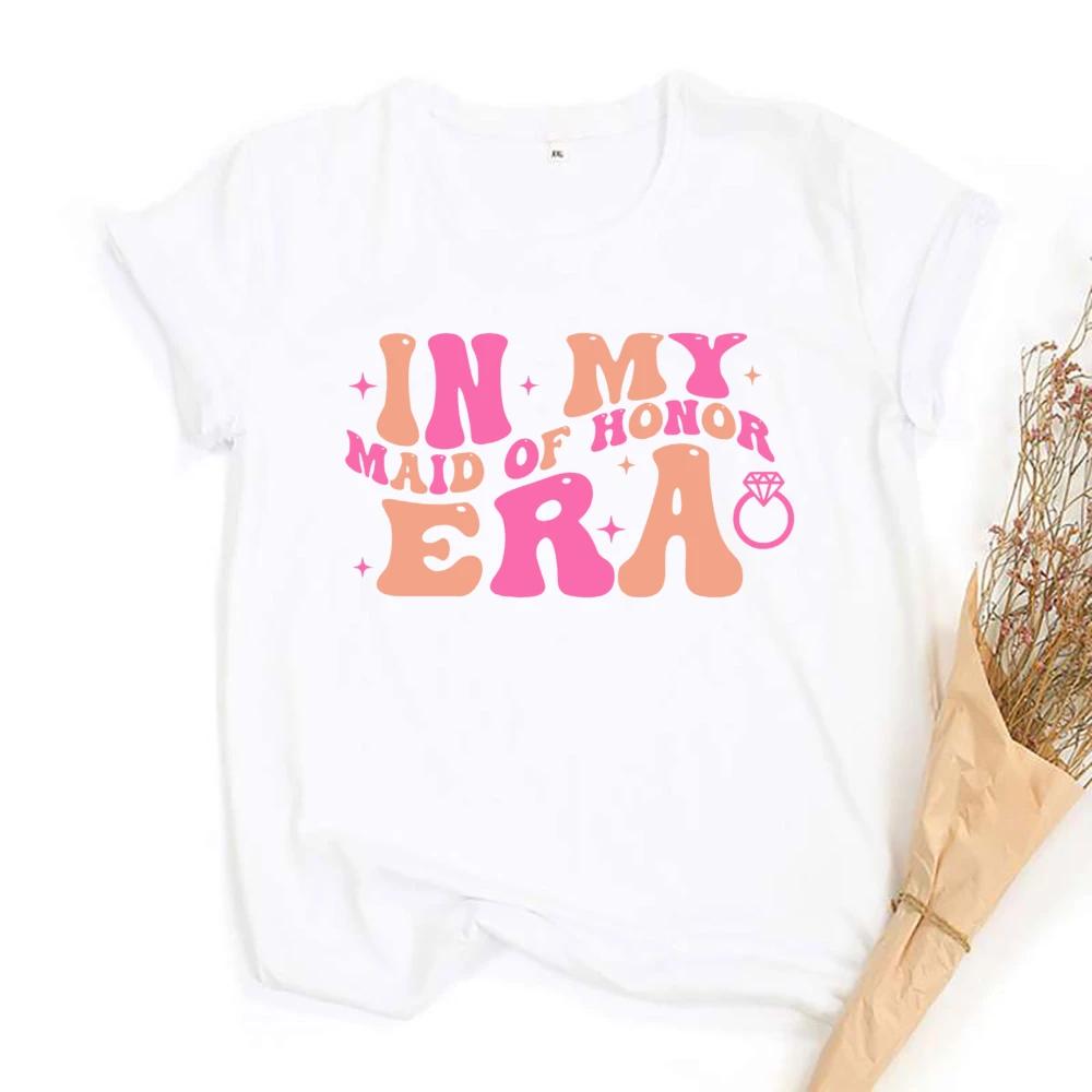 

In My Bride Squad Era Shirt Team Bride T-Shirt Bachelorette Party Clothes Retro Bridal Shower Tops Bridesmaid Maid of Honor Tee S