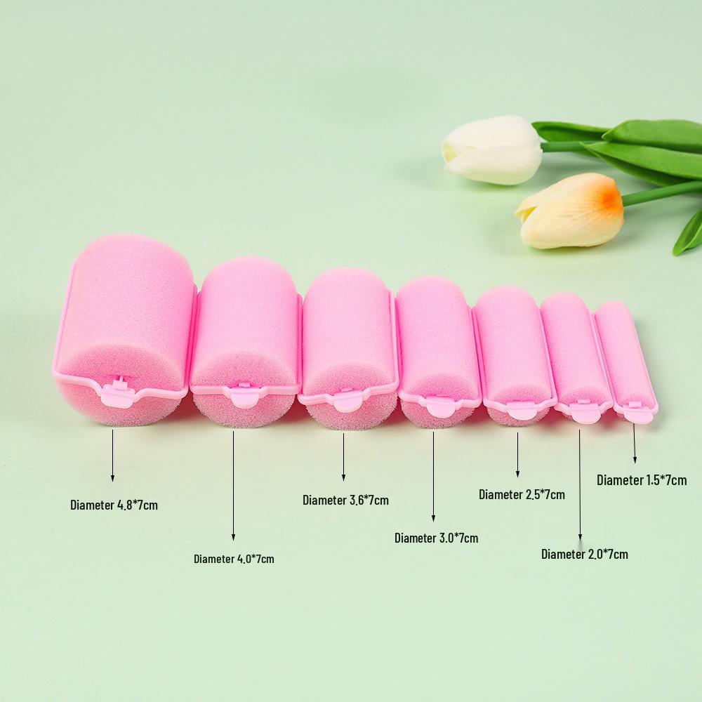 

No-Iron Heat-Free Hair-Safe Curling Sponge Roller Sponge Curlers 3.6 (6 pieces) Random Color