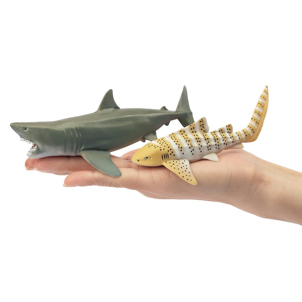 TOYMANY 6-teiliges Haifisch-Figuren-Set, Meerestierfiguren, 12cm-14cm, Lebensechte Fische und Meeresbewohner, Realistische Tiermodelle, Beliebtes Spielzeug für Haifisch
