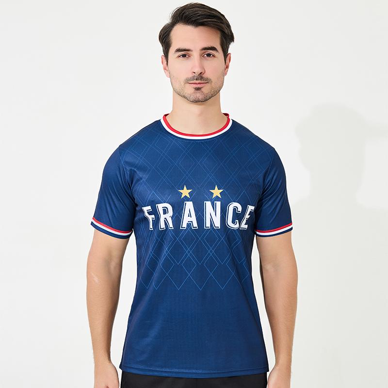 High Quality New Design European Team France Soccer Jersey Custom Quick Drying Football Uniform