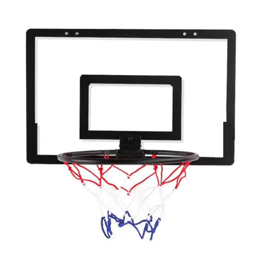 Wall Mounted Basketball Hoop Number 7 Basketball Hoop Kit for Indoor Outdoor Boys Girls Teens Black