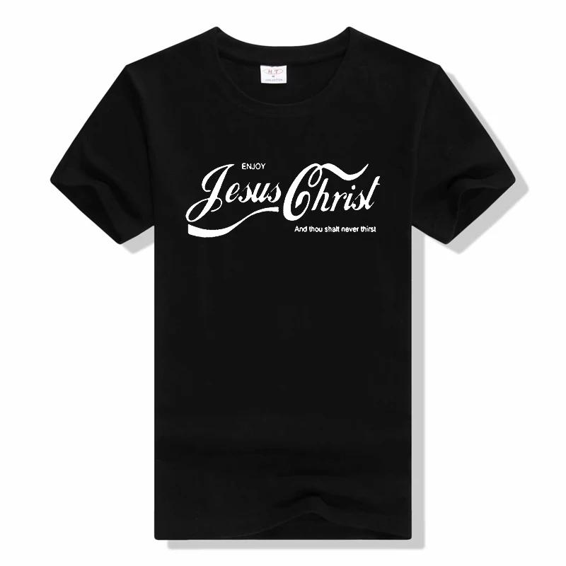 Enjoy Jesus Christ The Real King Christian Funny T Shirt Fashion New Cotton Short Sleeve Round neck T-shirt M