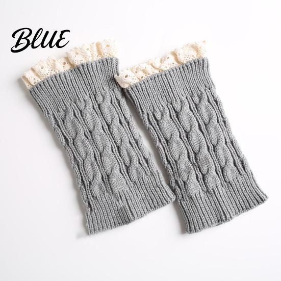 Calf Covers for Winter Socks Trim Knitted Pair Lace Boots 1 Thick Keep Warm Over-the-Knee