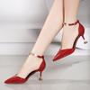 Scarpe Moda Donna Scarpe a Punta Donna Fibbie Cinturino Sandali Tacchi a Spillo Lady Cool Rosso Festa H… Altro