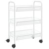 Kitchen Trolley 3 Tier White 46 x 26 x 64 cm Iron