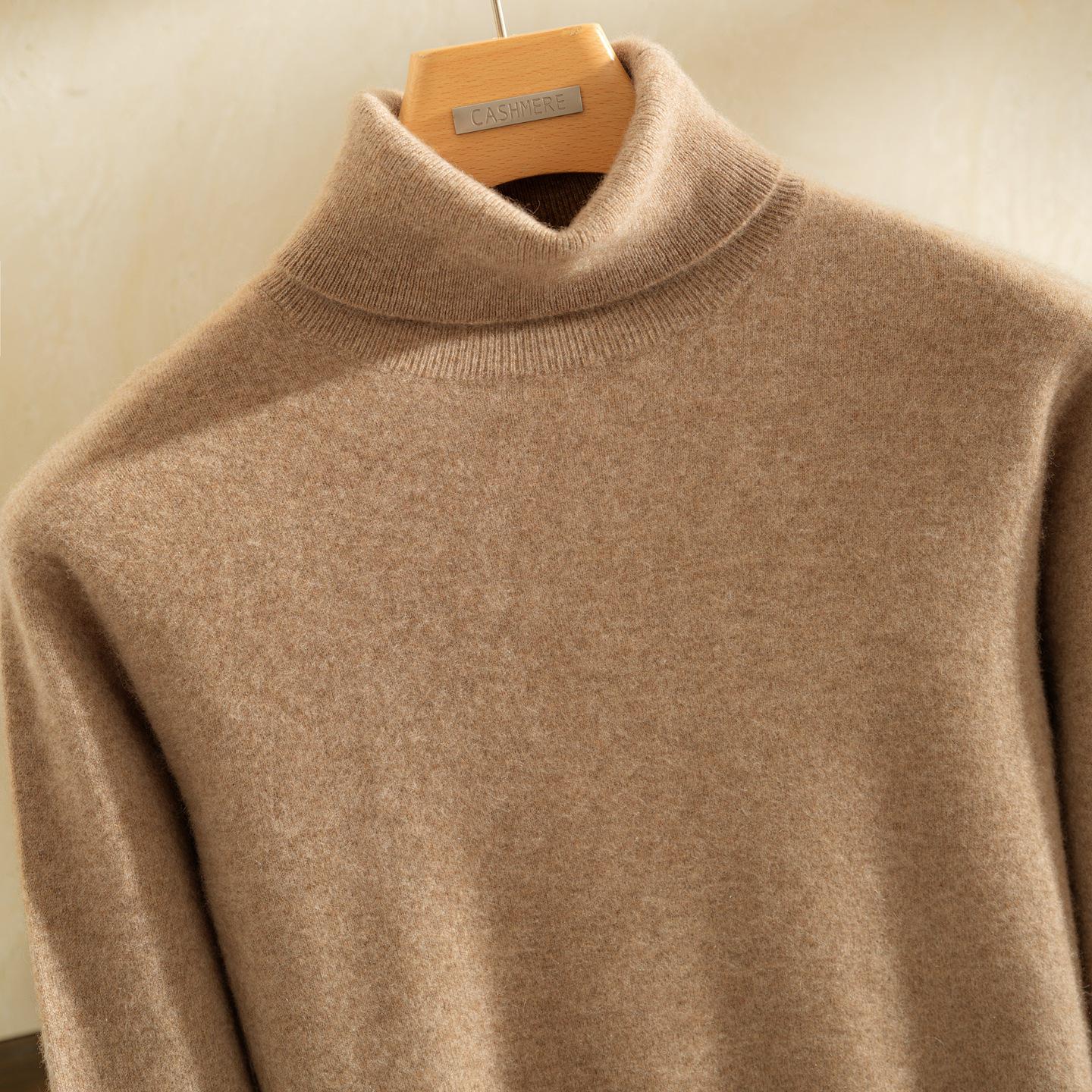 

100% Pure Cashmere Men s High Neck Sweater - Luxuriously Soft, Warm, and Fashionable M
