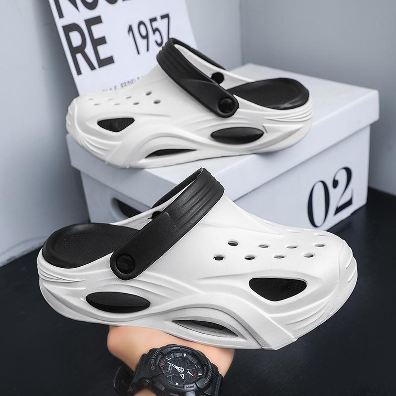 Mens New Summertime Two-Wear Sandal Shoes For Athletic And Outside Use, Anti-Skid And Shock-Absorbing, Daily Beach Slide Shoes