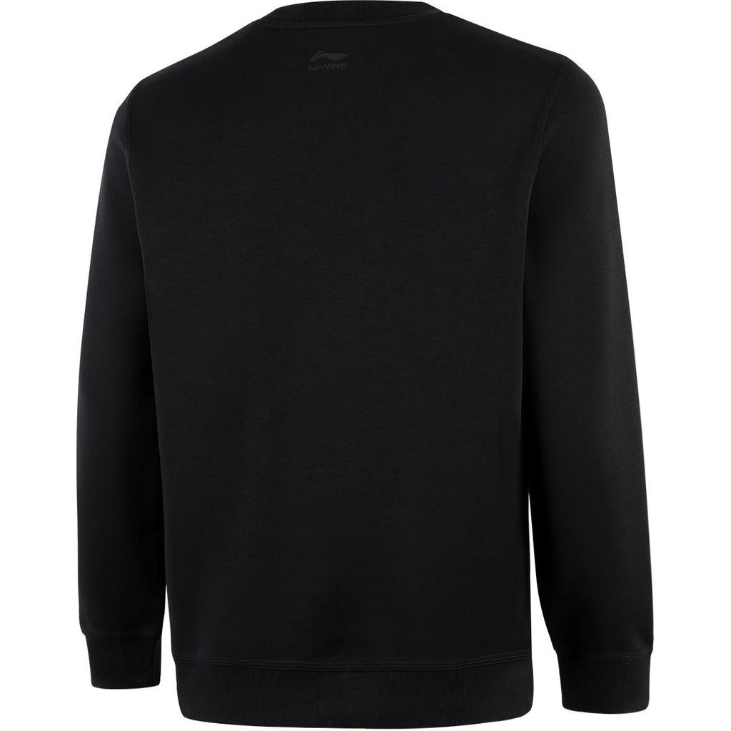 Li Ning Comfortable Casual Simple Round Neck Pullover Sweatshirt Men sweatshirt Black AWDU711-3
