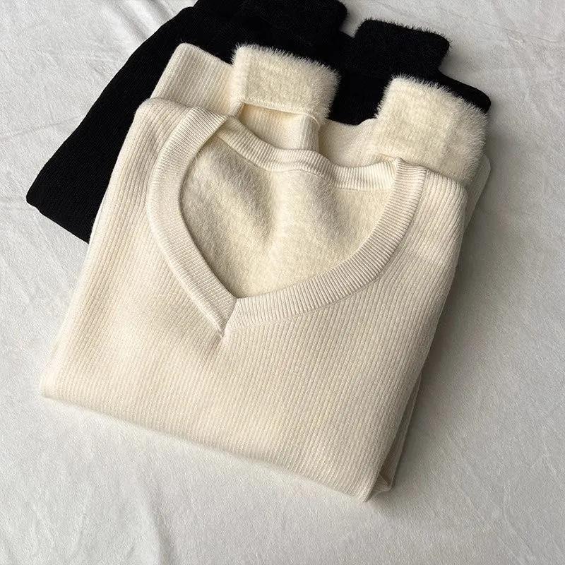 

Pullovers Tops Women Long Sleeves Winter Padded V Neck Blouse Oversized Loose Long Sleeve Shirt Slim Pullover Tops XL
